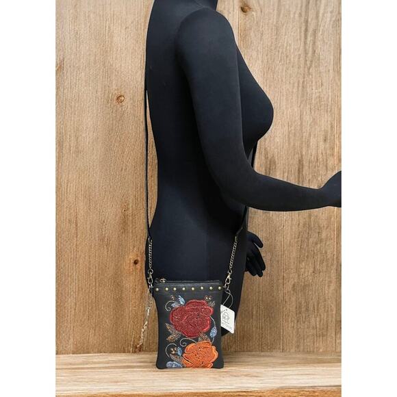 NWT Mary Frances Bag #S002-107 “Rebel Rose” Mini Crossbody Beaded Bag - Picture 5 of 10